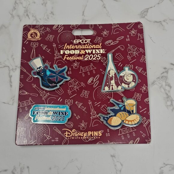 2025 WDW Disney Parks Booster Pin Set - 2025 Epcot Food and Wine Festival - Picture 1 of 4